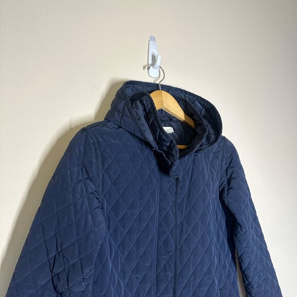Garnet Hill Everyday Quilted Car Coat Womens Size 6 Barn Jacket Mid Weight Blue - Picture 3 of 11